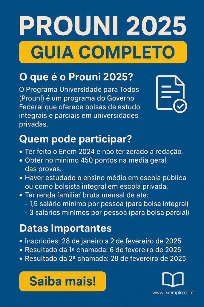 Prouni 2025 guia completo para conquistar sua bolsa Guarda Site Hospedagem e Desenvolvimento