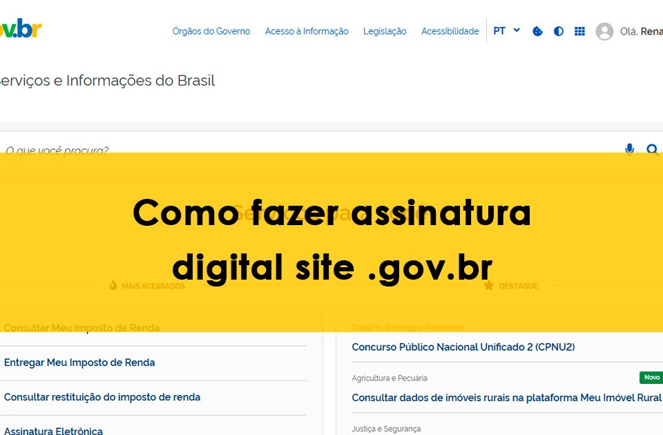 Guia de como fazer assinatura digital no gov