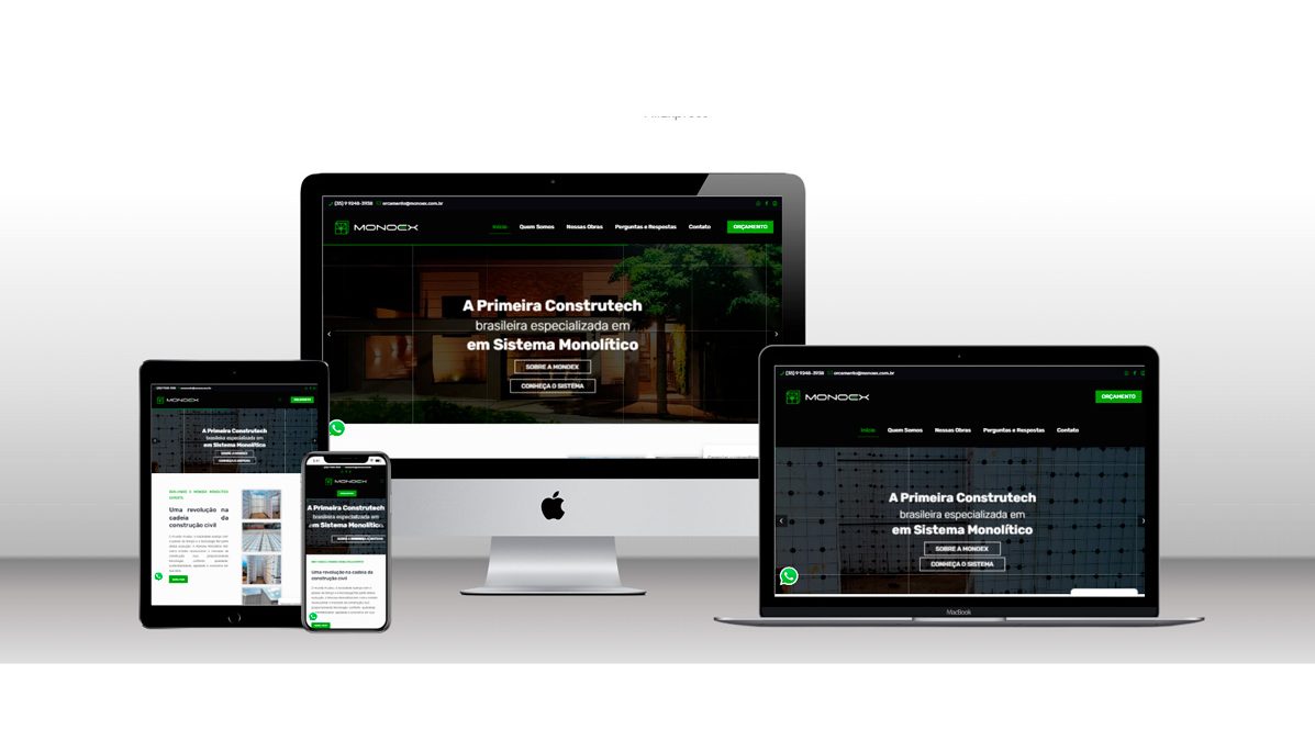 Site Monoex Sistemas Monolíticos criado pela guardasite