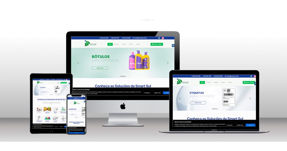 Site Smart Sul Rótulos e Etiquetas criado pela guardasite