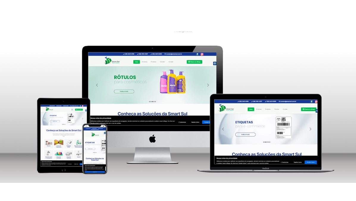 Site Smart Sul Rótulos e Etiquetas criado pela guardasite