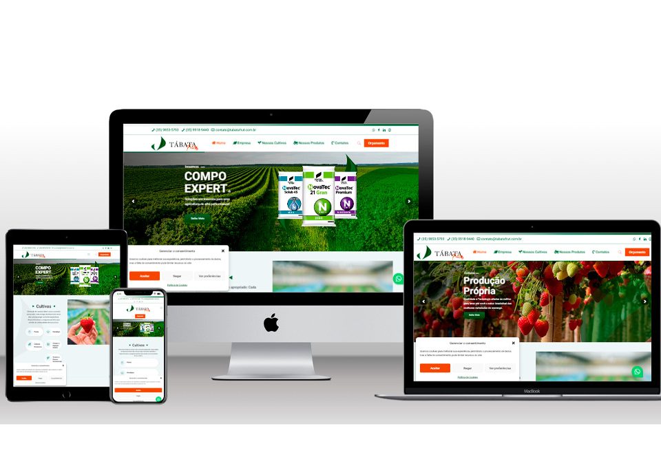 Criação do site para empresa Tabata Frut insumo Agrícolas