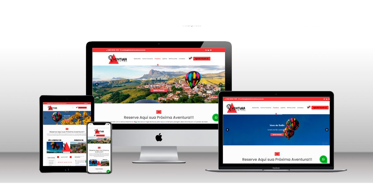 Site Ventura Balonismo criado pela guardasite