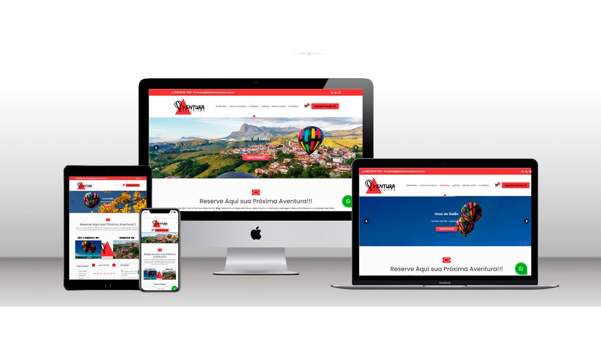 Site Ventura Balonismo criado pela guardasite