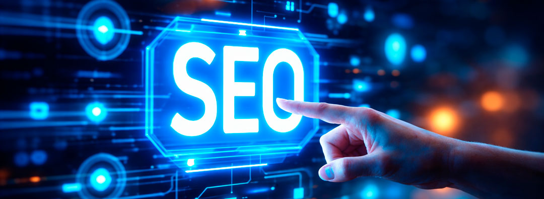 Imagem de uma pessoa apontando para o texto SEO - Guarda Site