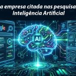 Imagem tecnológica mostrando um cérebro e pesquisas na internet com tema cibernético para o post sobre criação de sites otimizados para pesquisas e IA Guarda Site